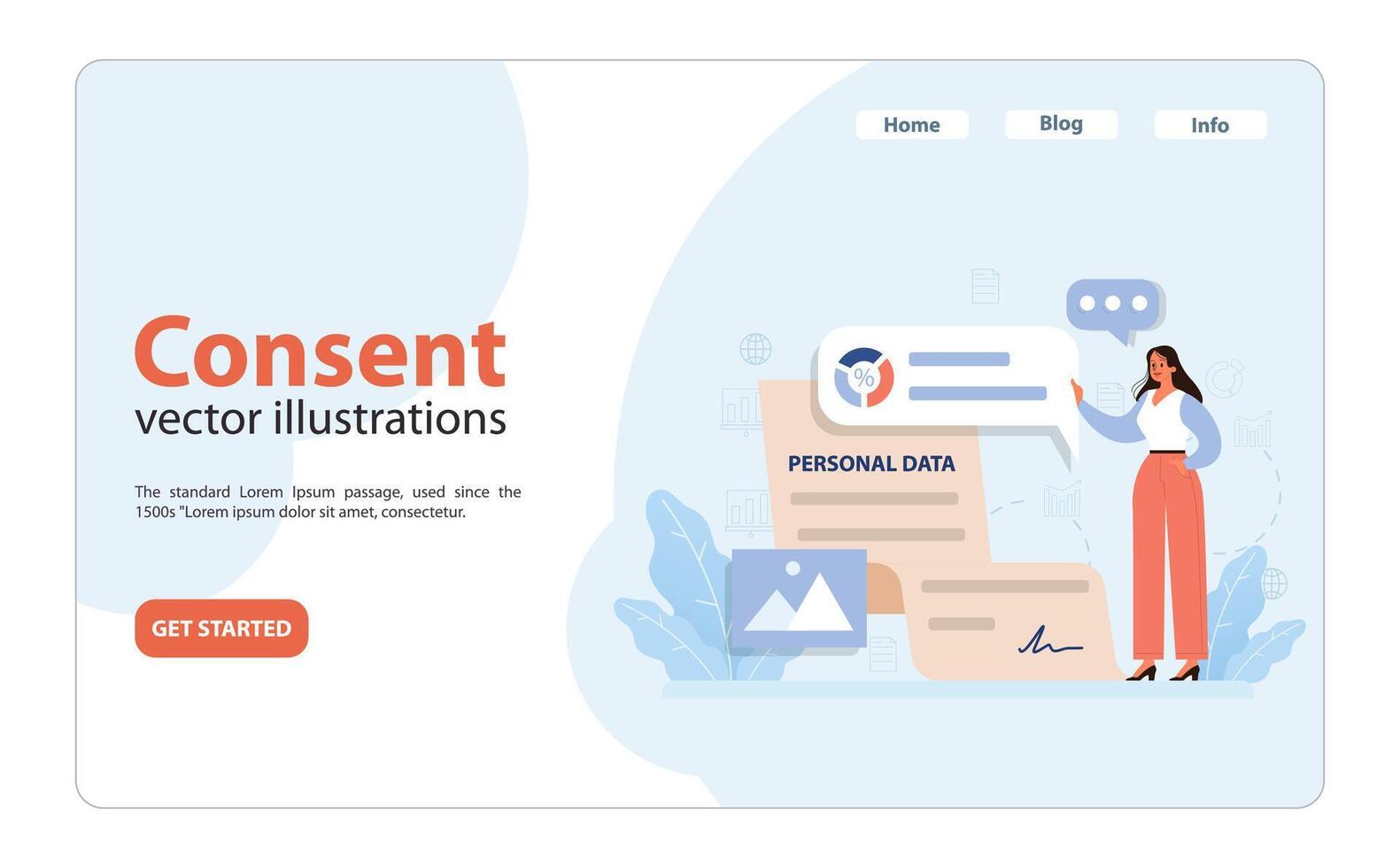 Consent concept illustration. Flat vector illustration