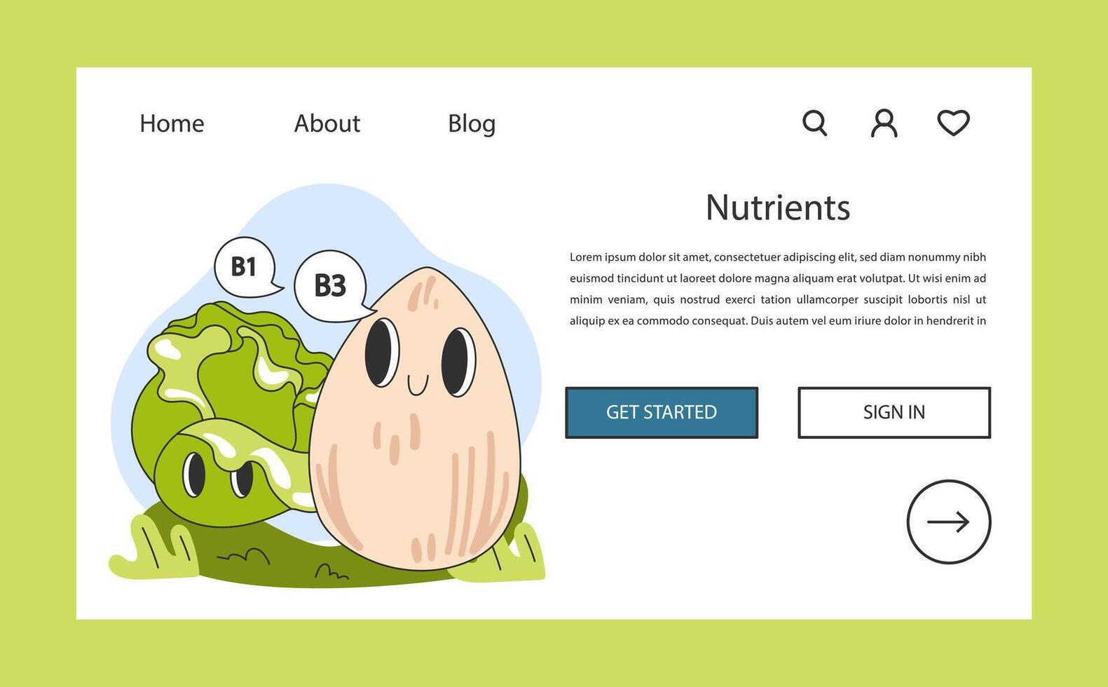 Vegan food, balanced nutrition and vitamins web banner or landing vector