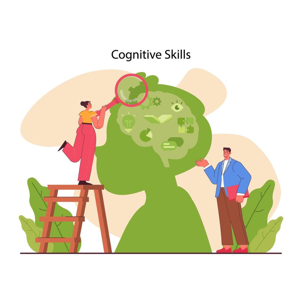 Cognitive skill. Human cognitive function, ability or capacity to process vector