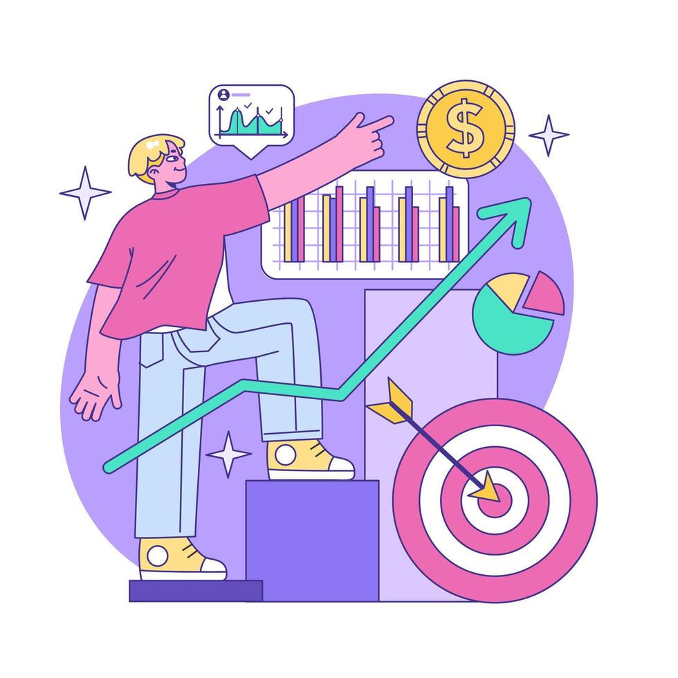Mutual fund. Investment fund, asset portfolio invested in stocks. vector