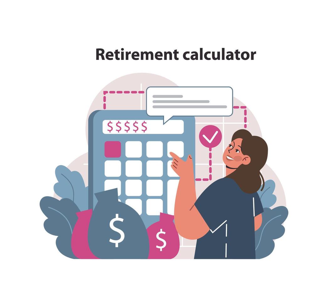 Financial independence, FIRE concept. Female character successfully vector