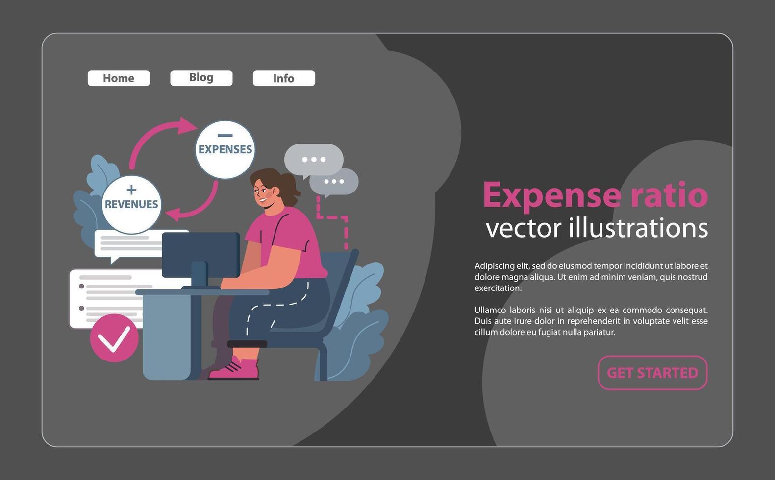 Financial independence, FIRE night mode or dark mode web banner vector