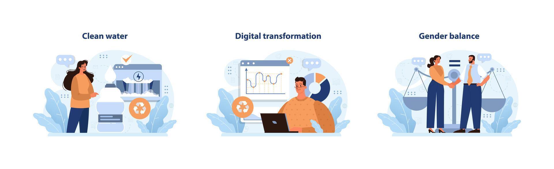 sdg o sostenible desarrollo metas colocar. global objetivo para mejor vector