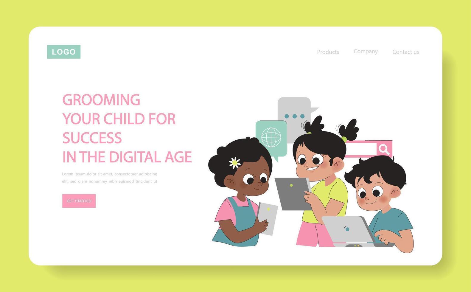 Digital age success concept. vector