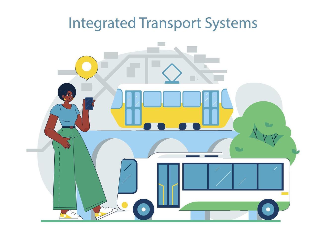 integrado transporte sistemas concepto. vector