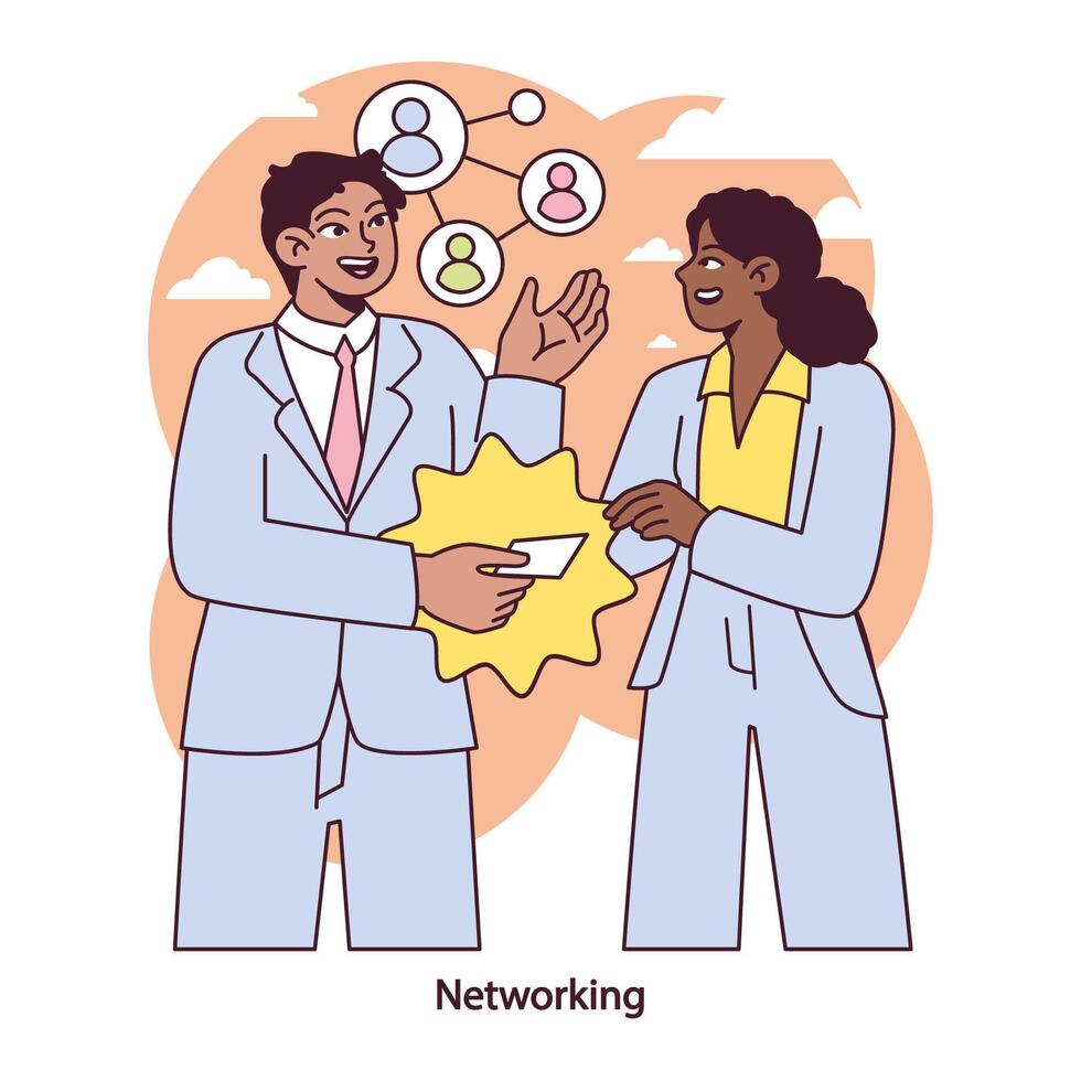 Networking strategy. Vector illustration.
