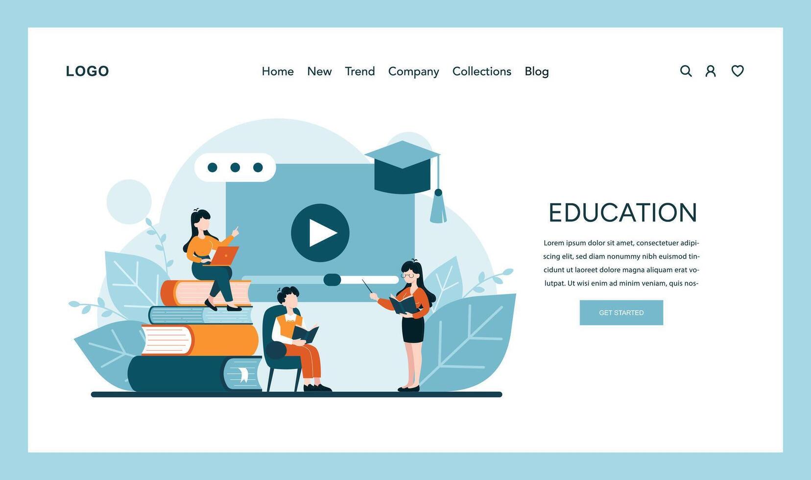 Interactive learning with digital platforms and books vector