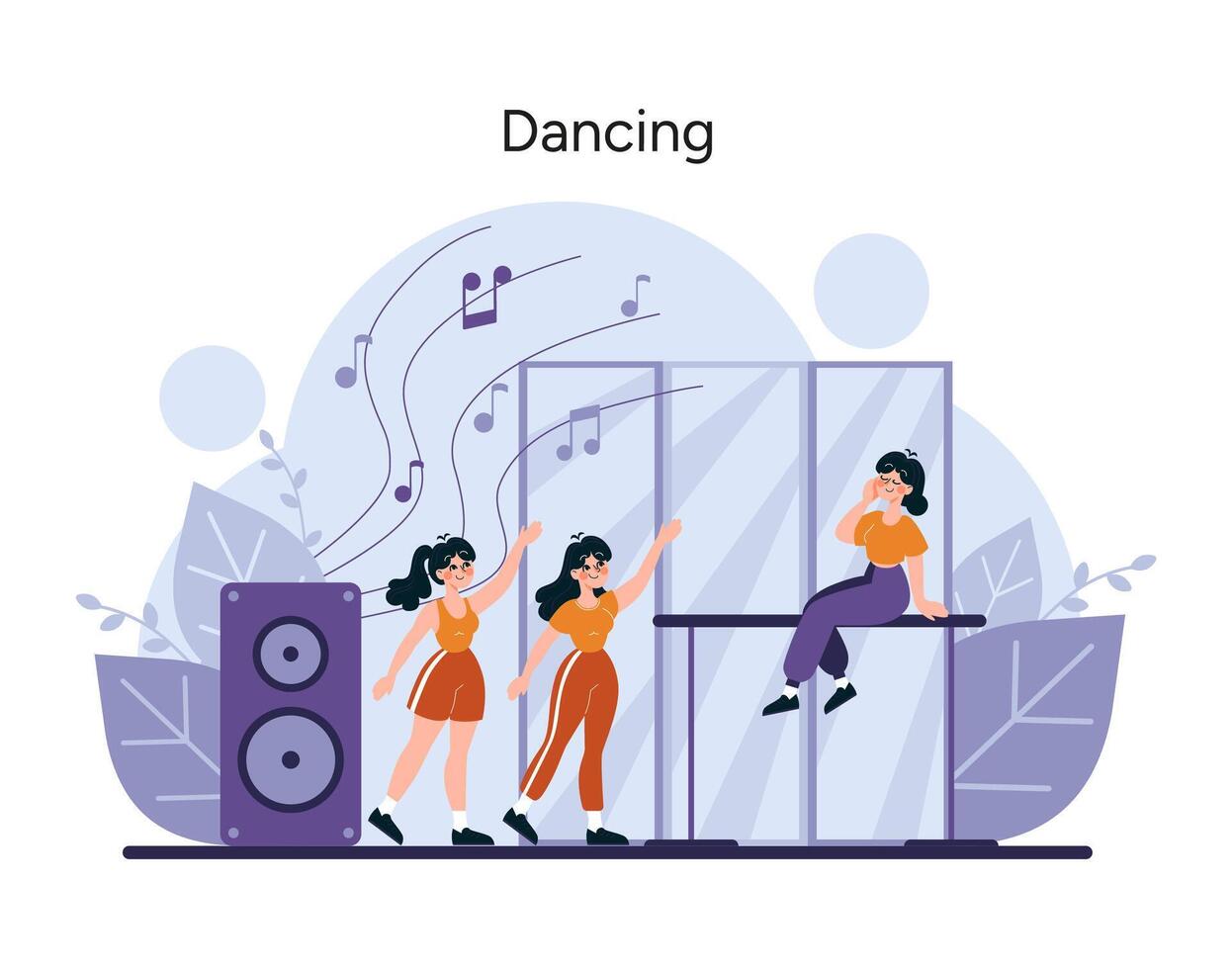 A lively scene of individuals moving rhythmically to music, exuding the joy and freedom of dance vector