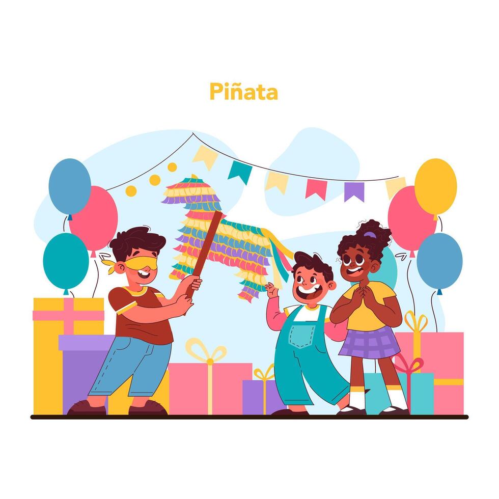 niño cumpleaños concepto. plano vector ilustración