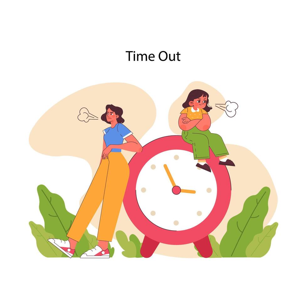 Time out concept. Flat vector illustration