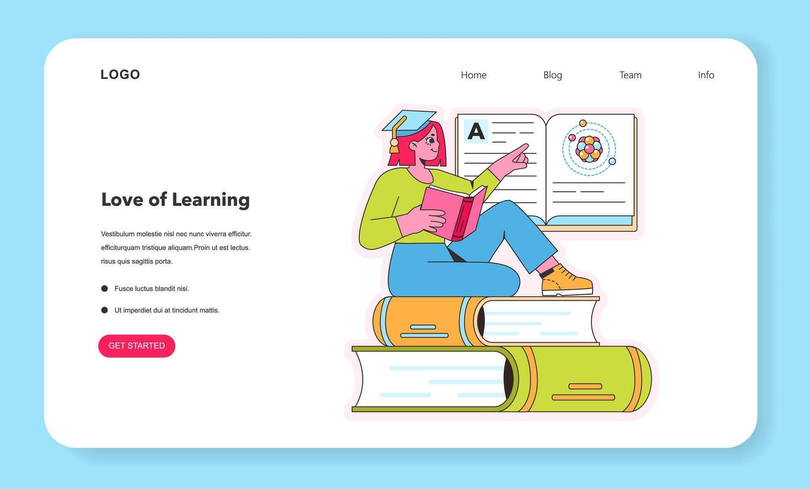 Love of Learning concept. Vector illustration
