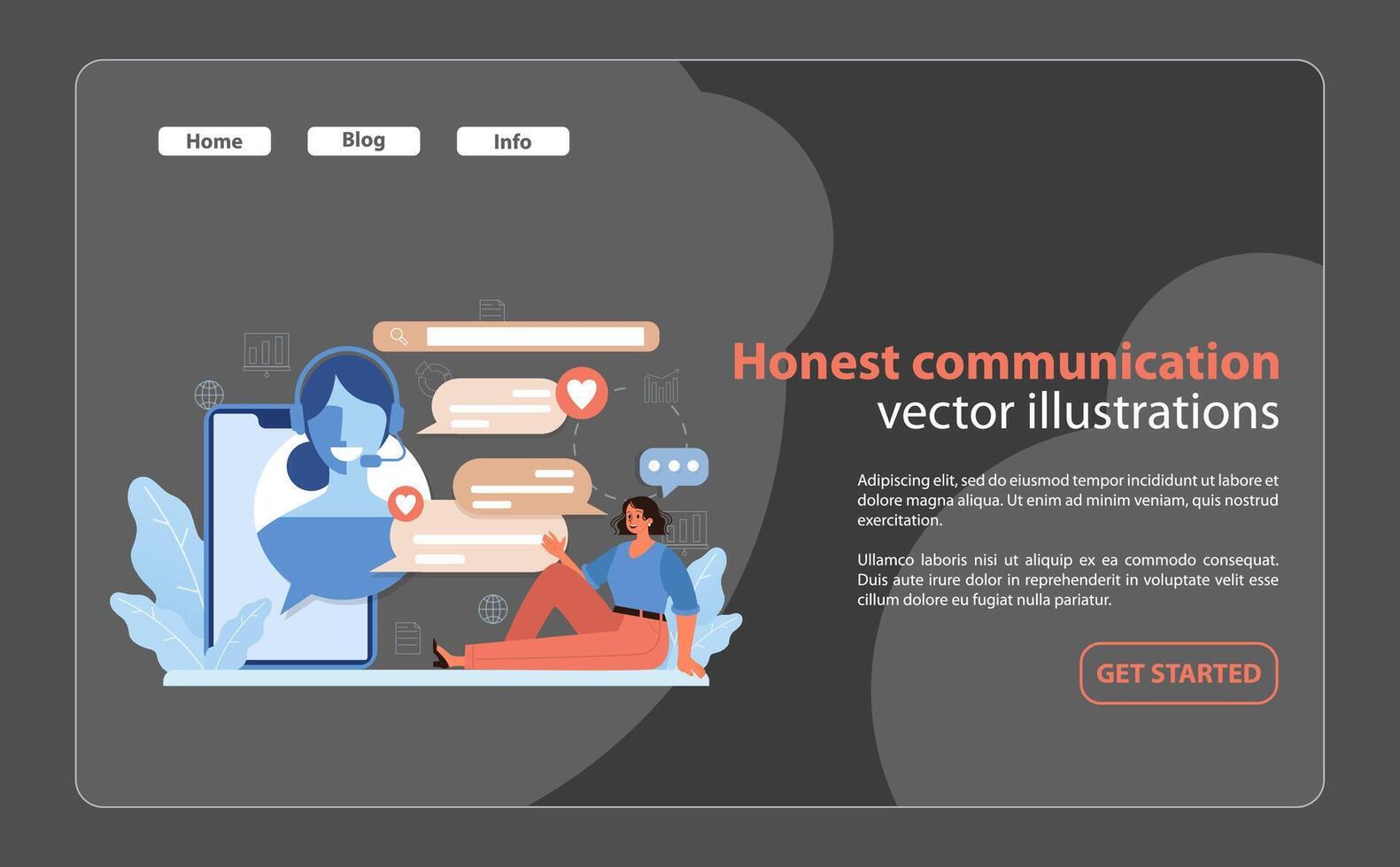 Honest Communication Illustration. A customer service representative engaging in transparent. vector