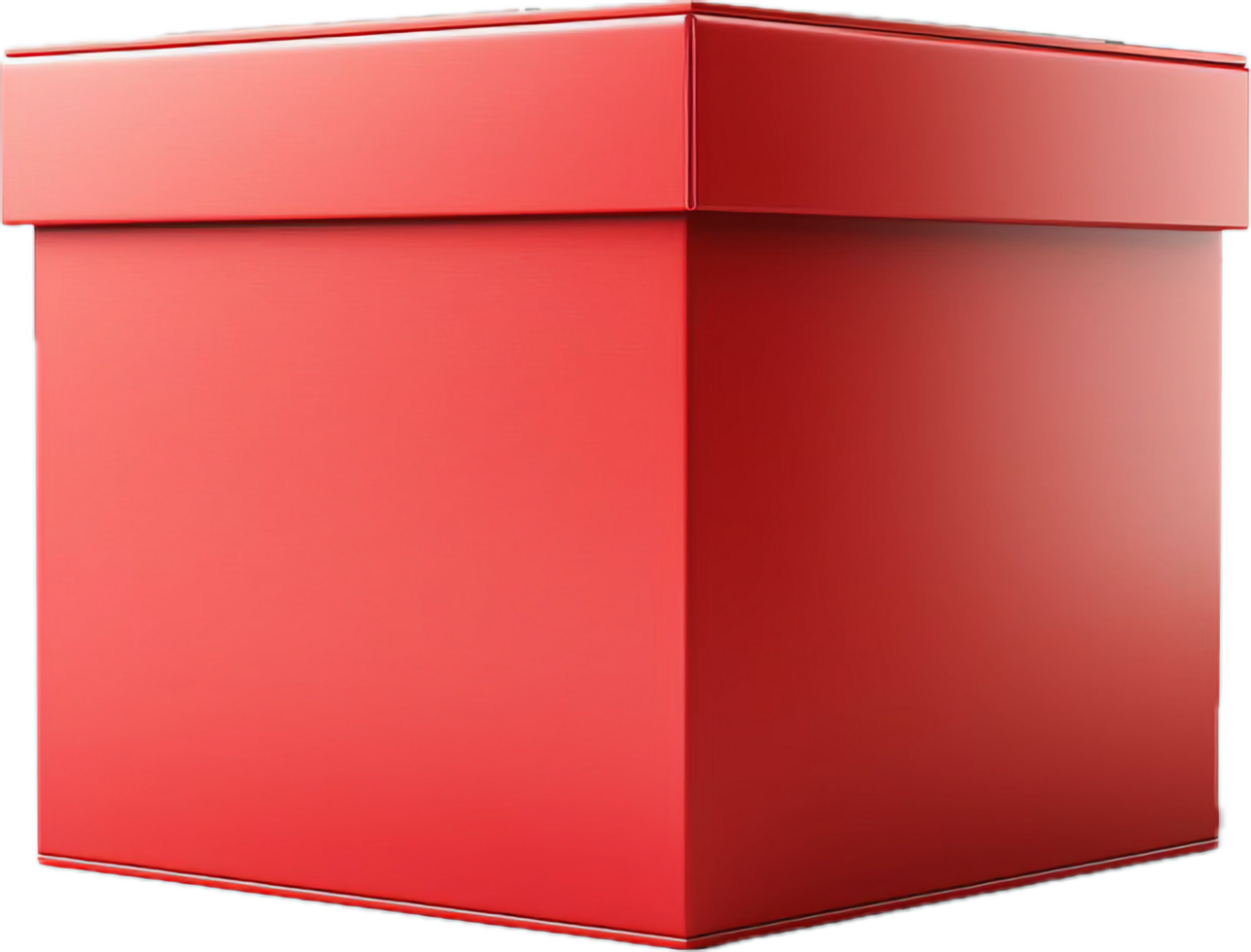 AI generated Red Square Gift Box with Reflective Surface png