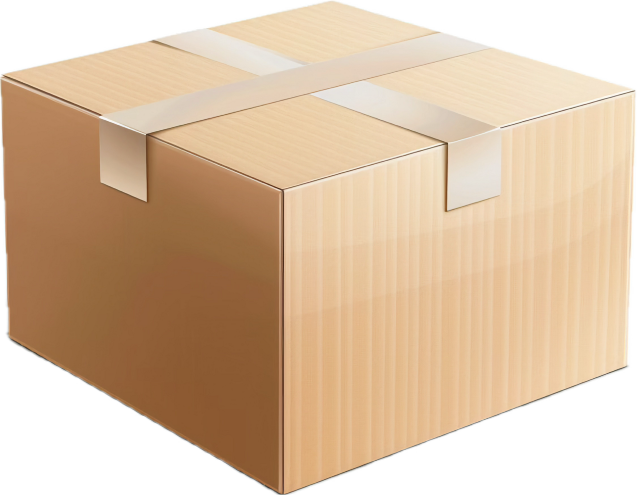 AI generated Sealed Cardboard Box png