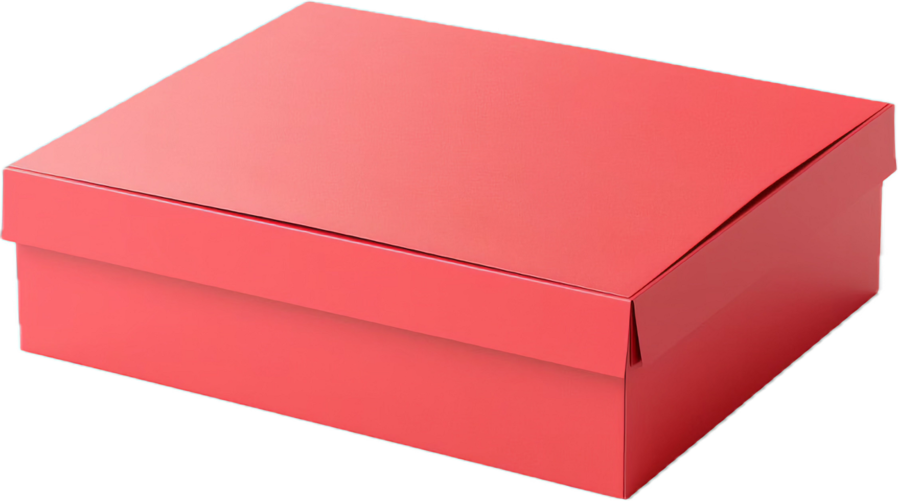 AI generated Red Square Gift Box with Reflective Surface png