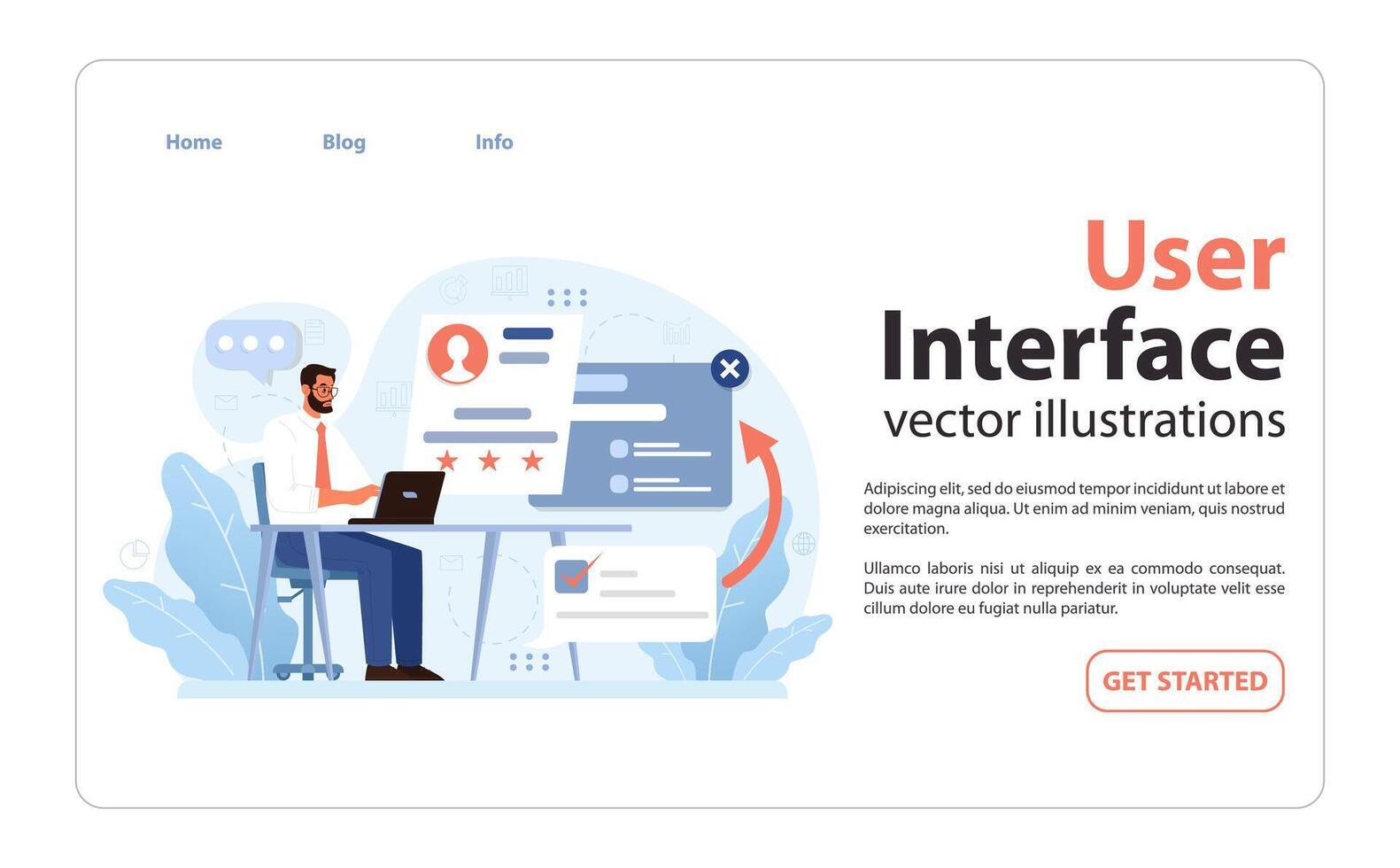 usuario interfaz concepto. plano vector ilustración