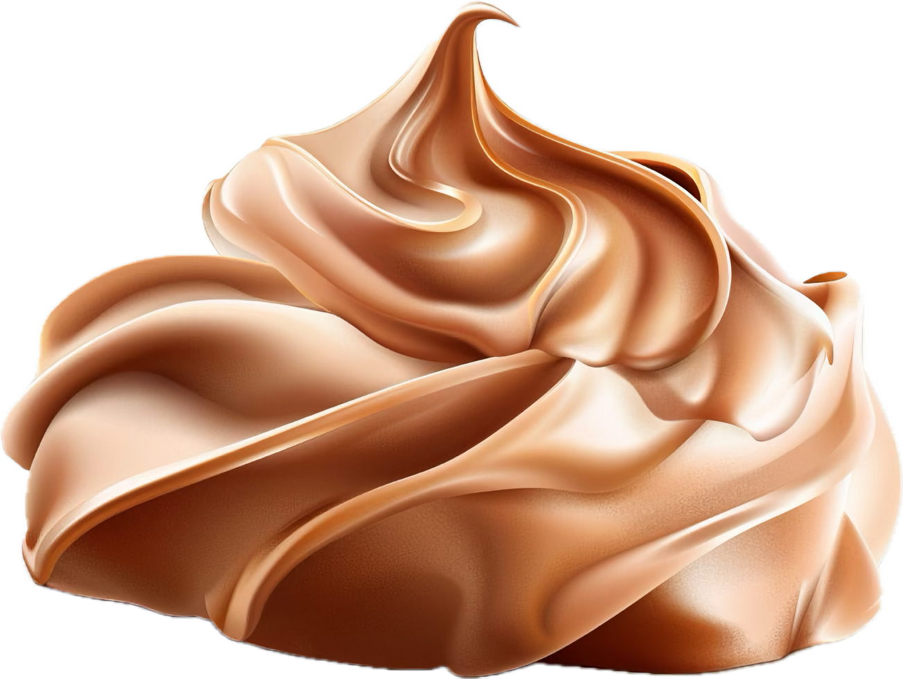 AI generated Whipped Chocolate Frosting Swirl png