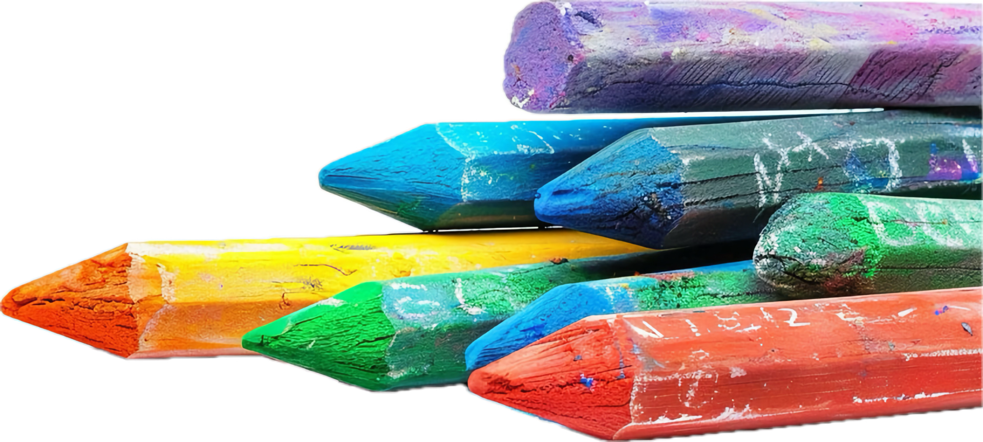 AI generated Colorful Chalk Sticks Piled png