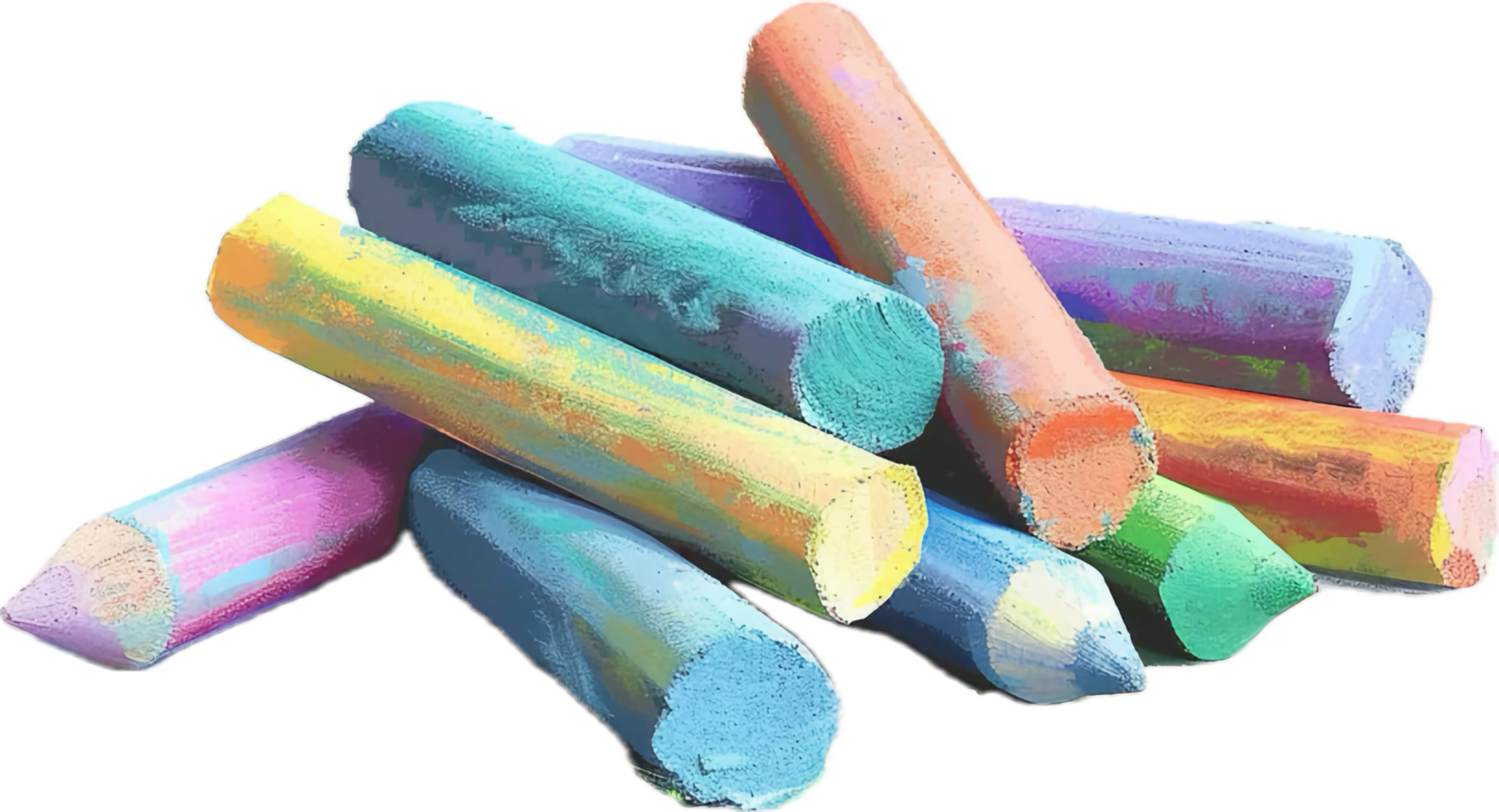 AI generated Colorful Chalk Sticks Piled png