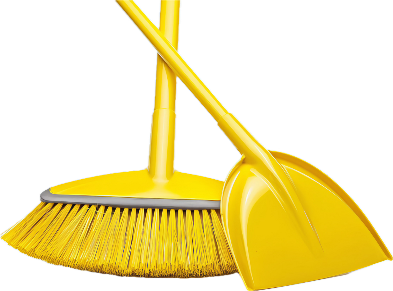 AI generated Yellow Broom and Dustpan Set png