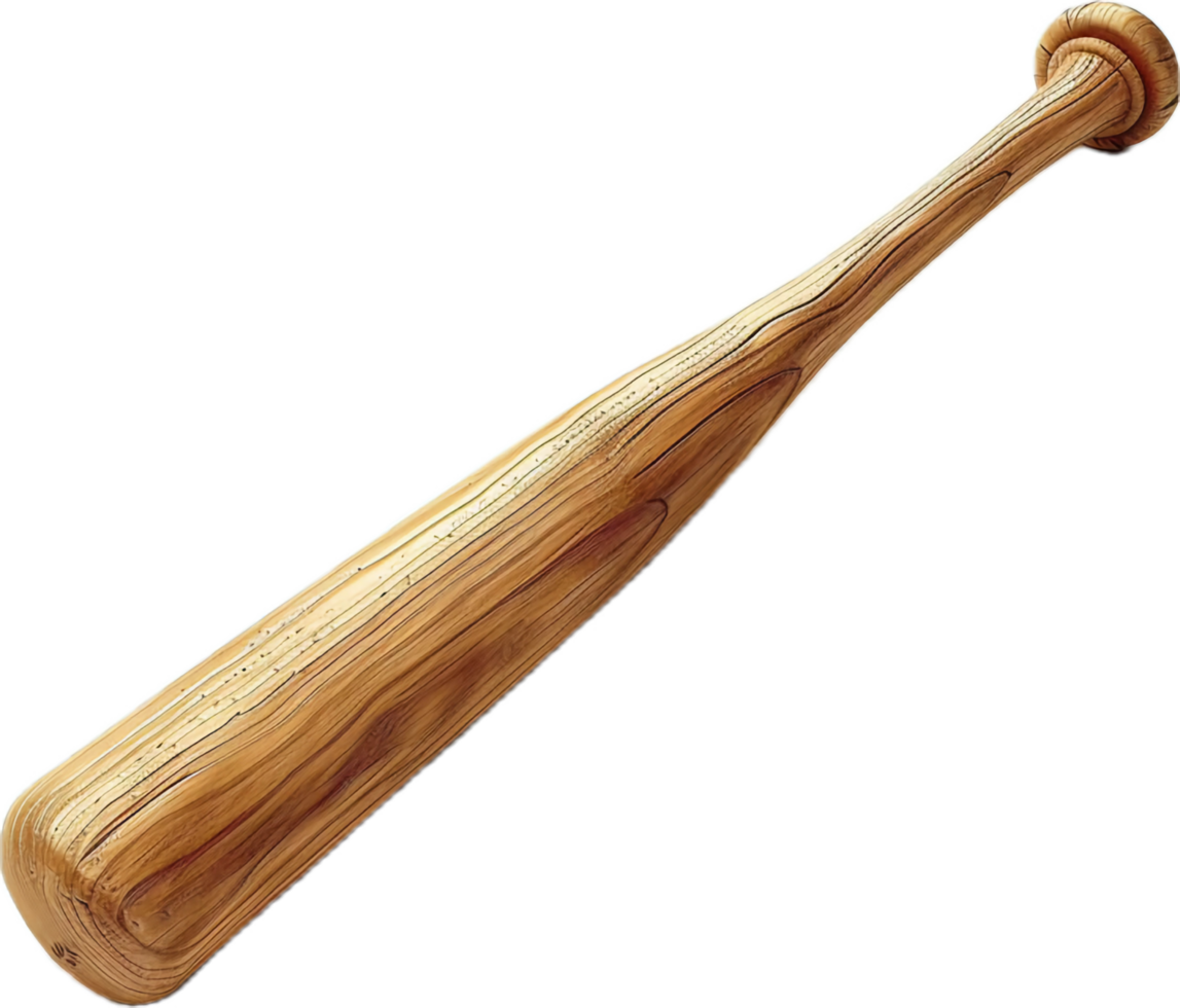 AI generated Classic Wooden Baseball Bat png