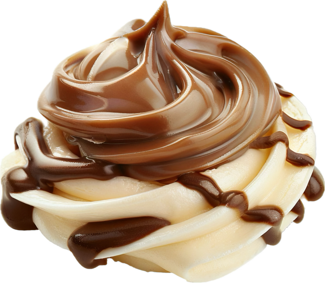 AI generated Creamy Chocolate and Vanilla Mousse with Cookie Bits png
