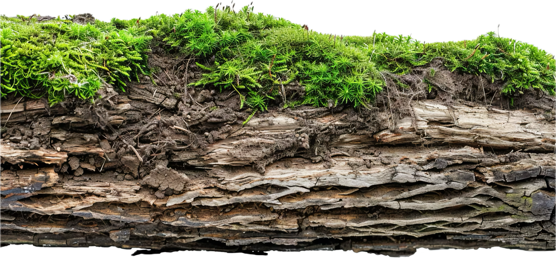 AI generated Moss Covered Log in Natural Setting with AI generated. png