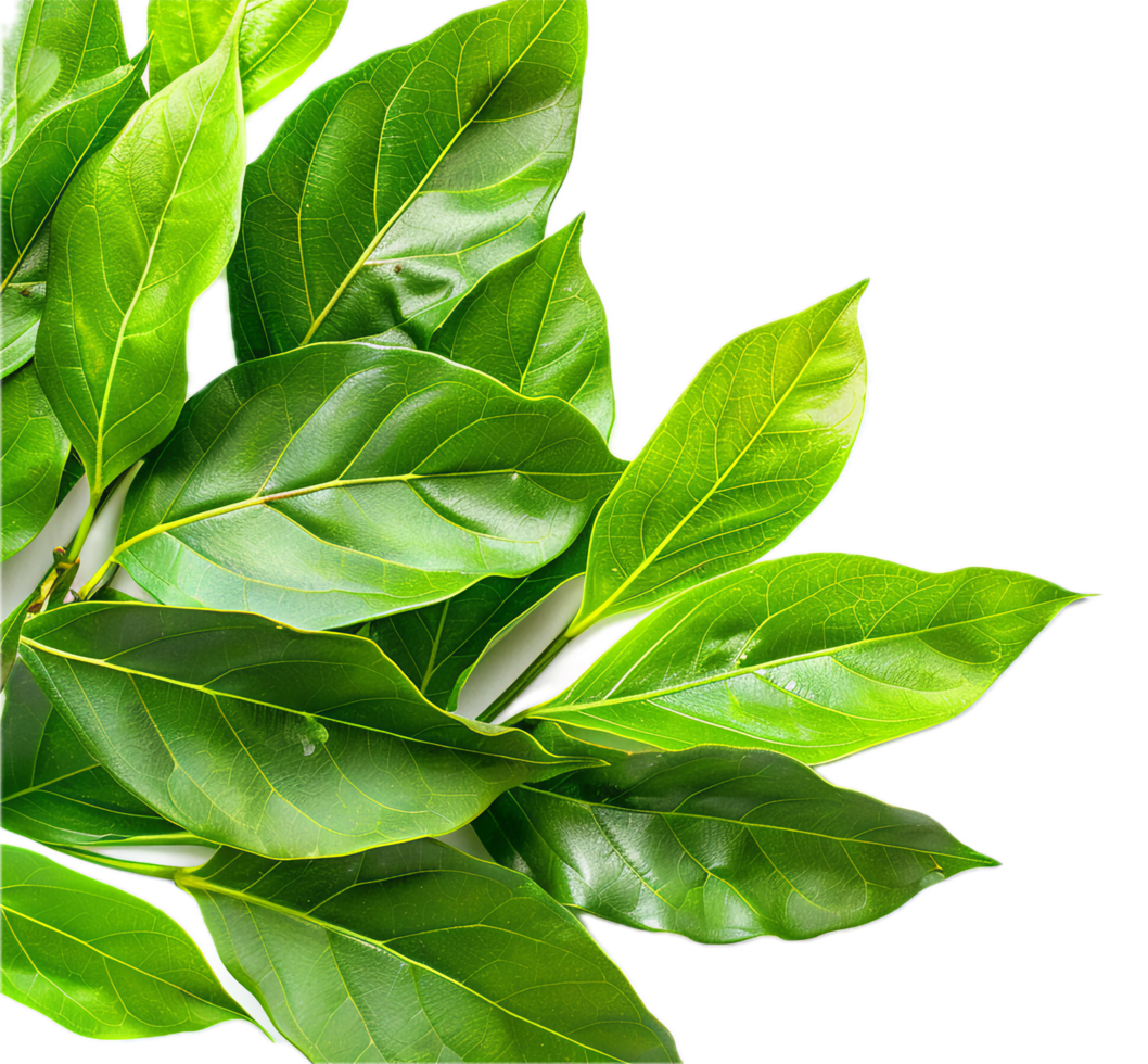 AI generated Vibrant Green Leaves Close-up png