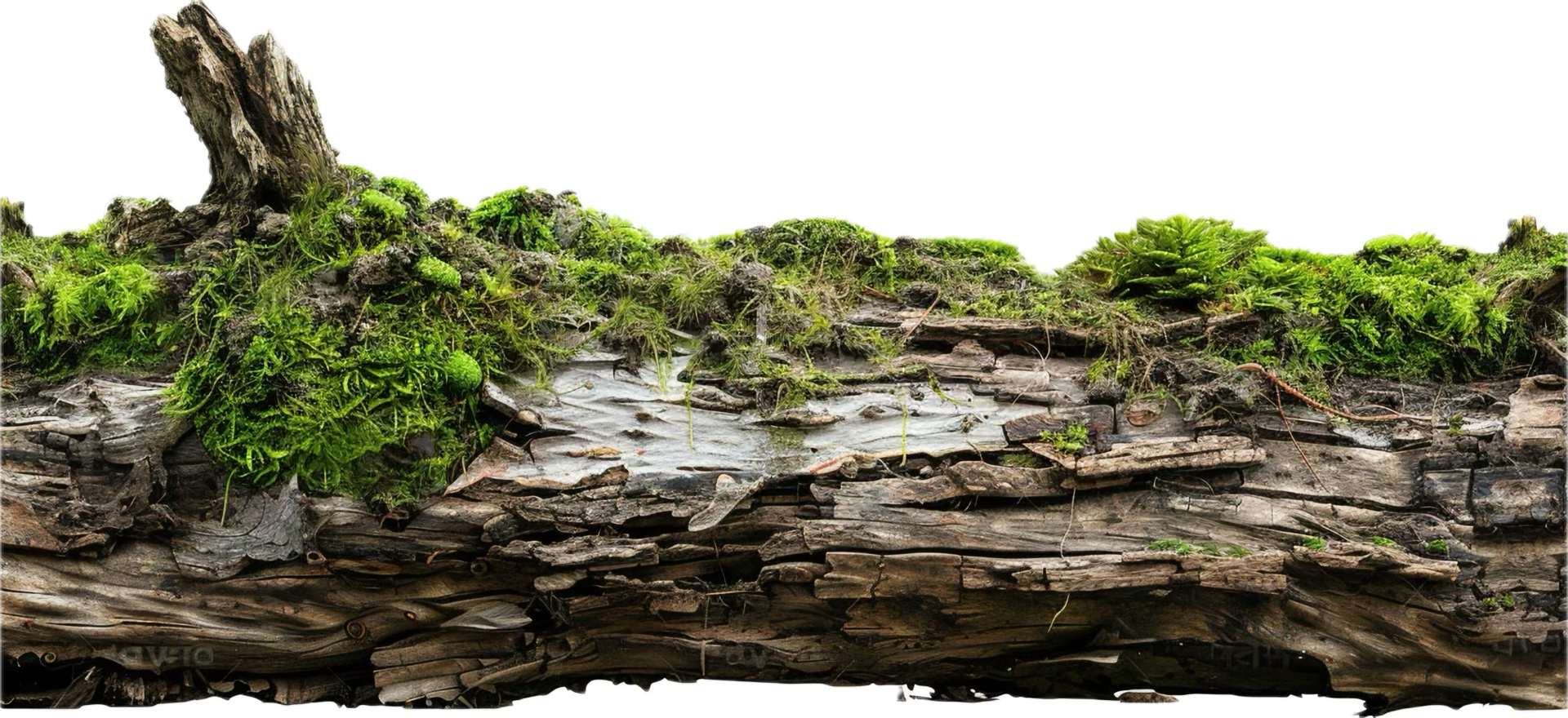 AI generated Moss Covered Log in Natural Setting with AI generated. png