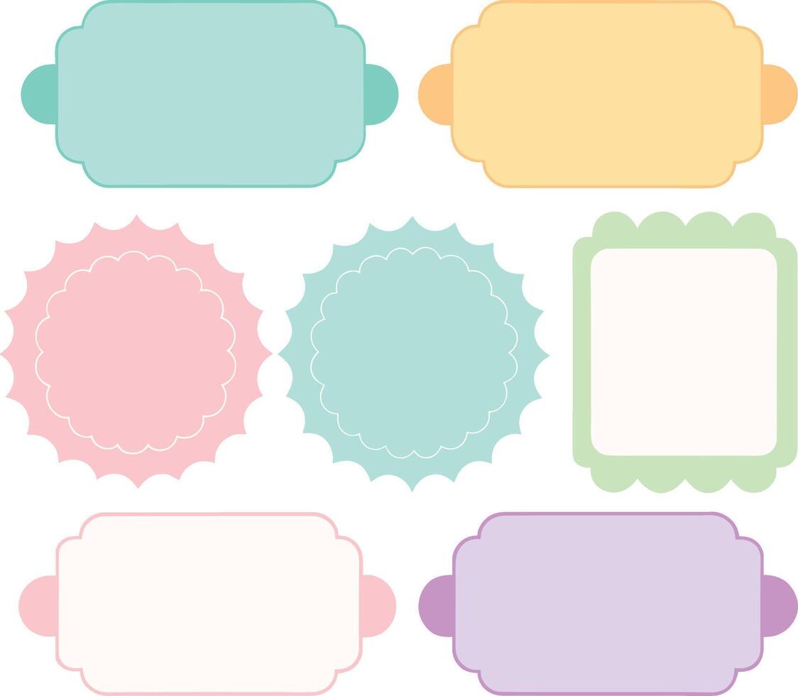 set of cute labels vector
