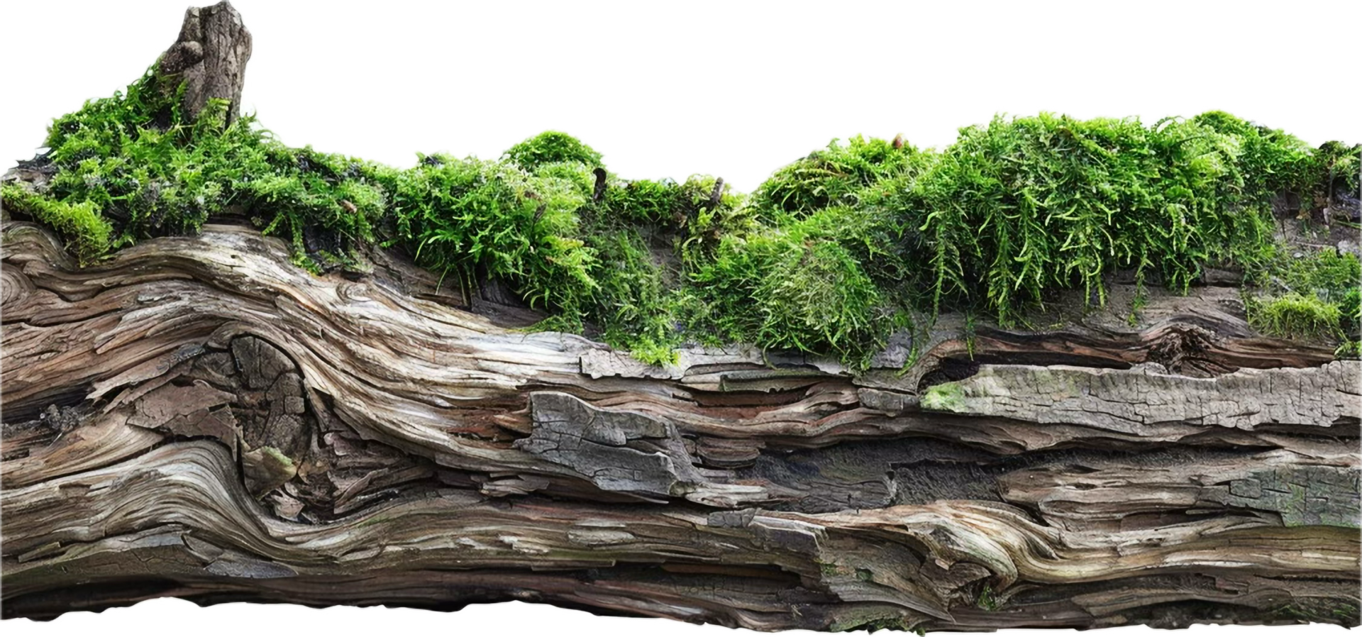 AI generated Moss Covered Log in Natural Setting with AI generated. png