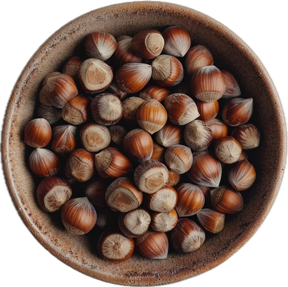 AI generated Clay Bowl Full of Whole and Ground Nutmeg png