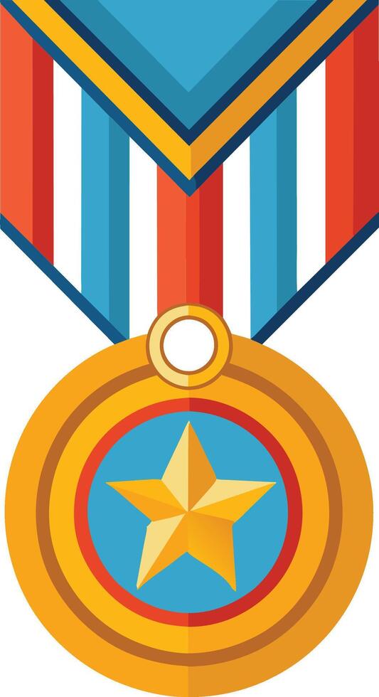 a medal with a star on it vector