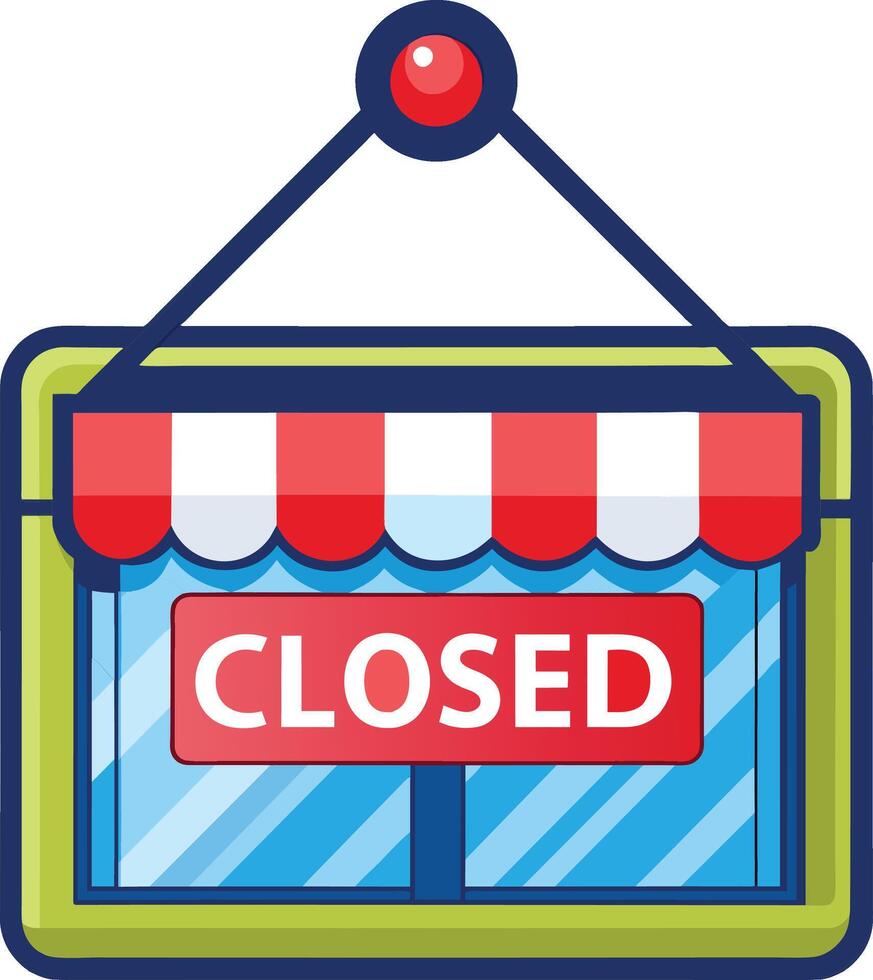 closed sign in a shop window vector