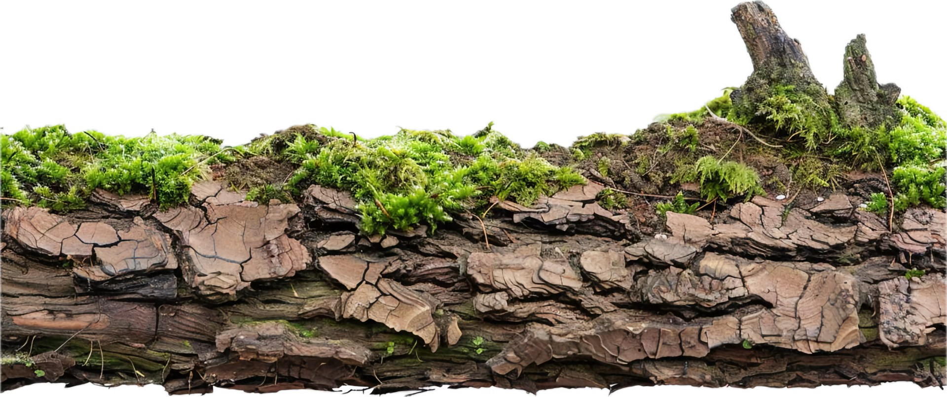 AI generated Moss Covered Log in Natural Setting with AI generated. png