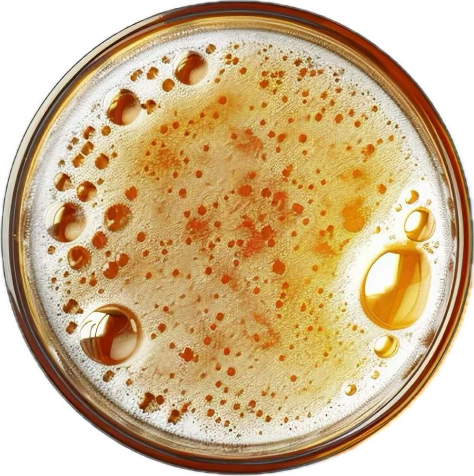 AI generated Top View of Fresh Beer with Foam and Bubbles png