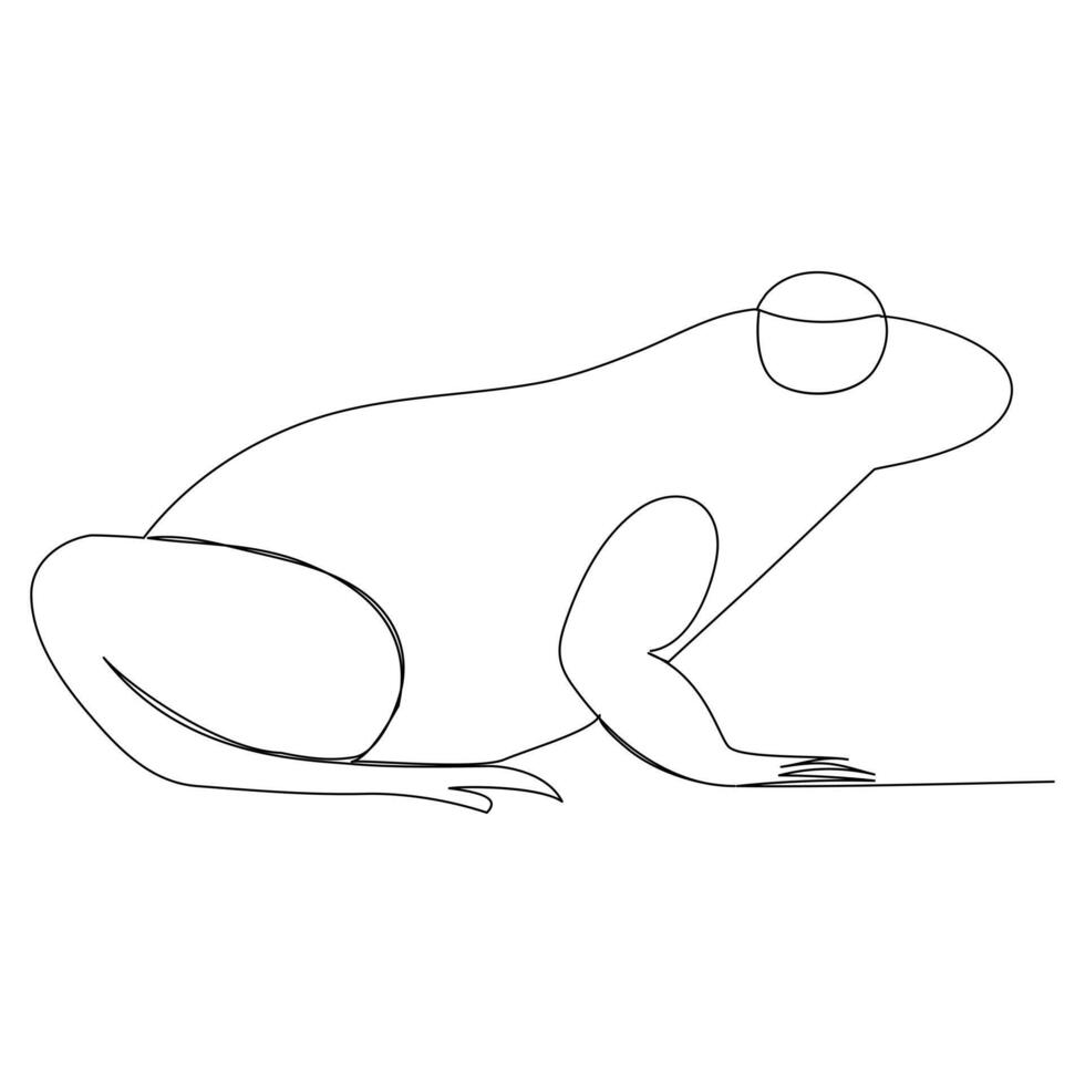 Vector frog line art drawing illustration