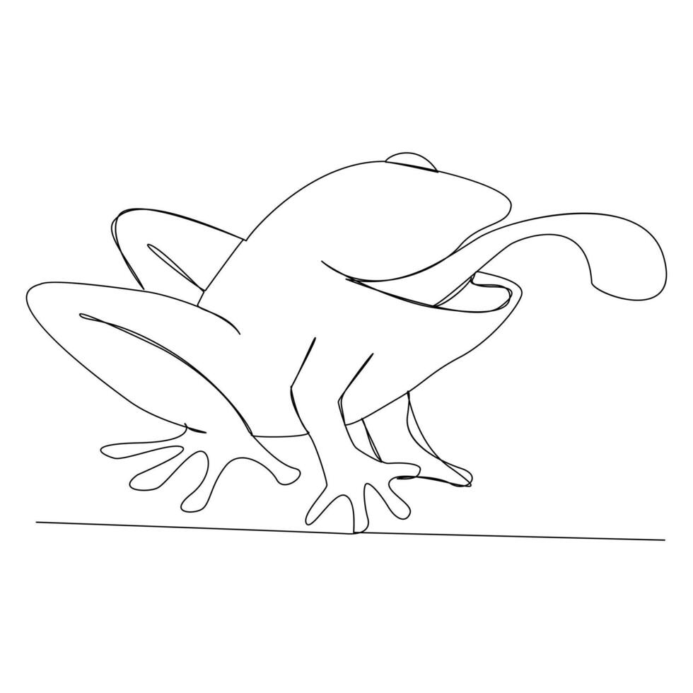 Vector frog line art drawing illustration