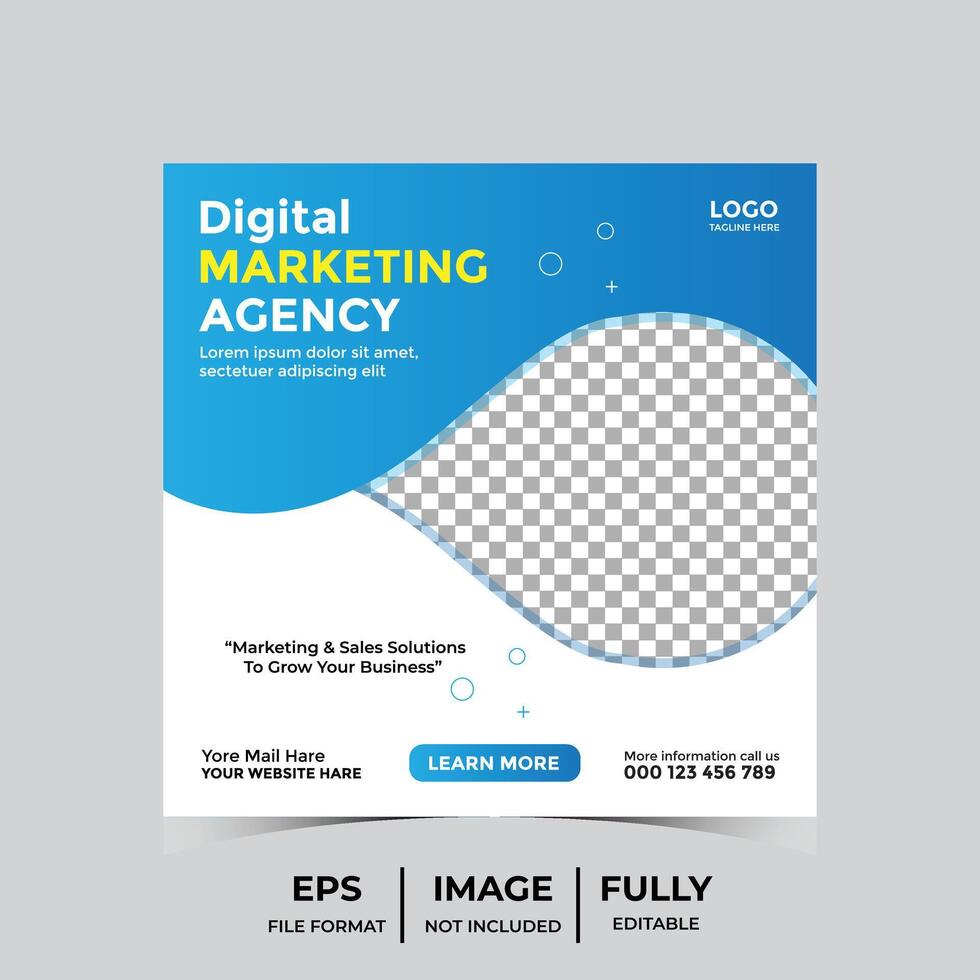 digital marketing social media poster design vector