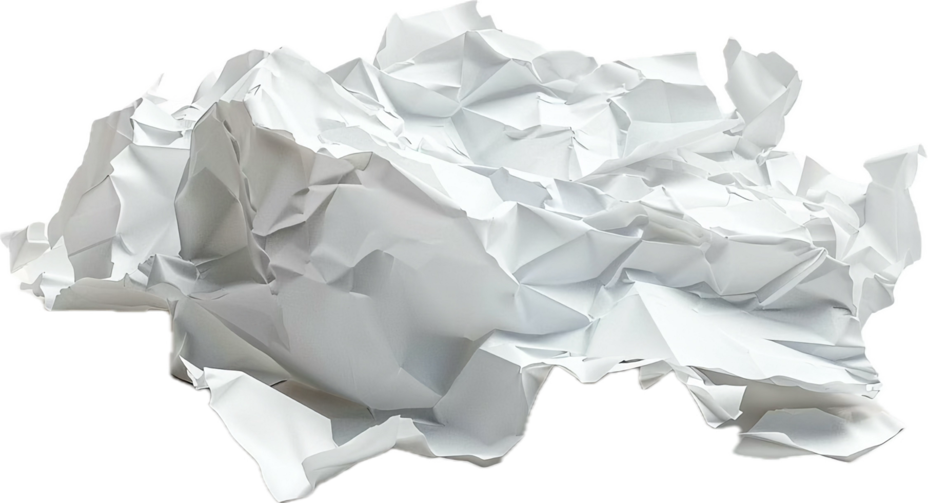 AI generated Crumpled White Paper png