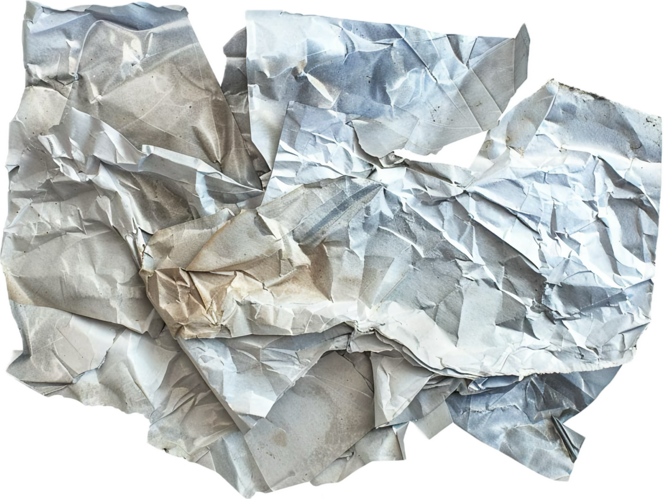 AI generated Crumpled White Paper png