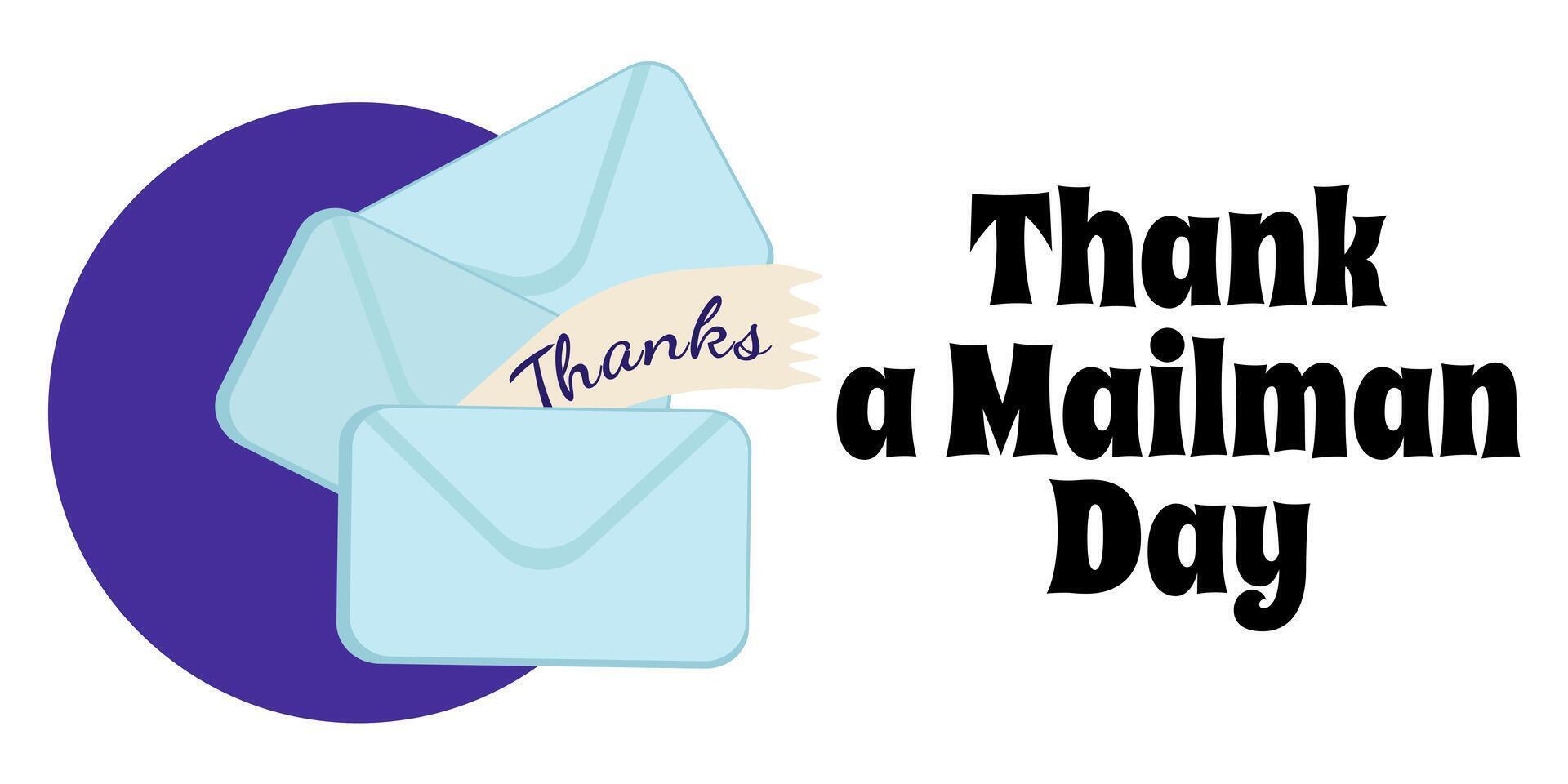 Thank a Mailman Day, horizontal poster or banner design about the profession vector