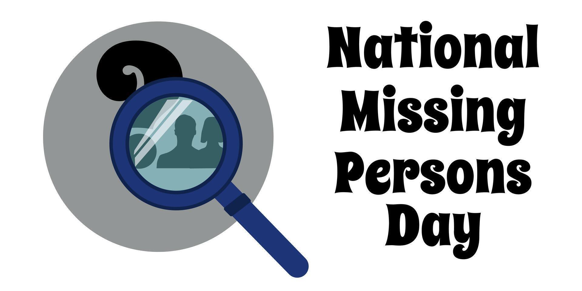 National Missing Persons Day, simple horizontal banner on a socially important topic vector
