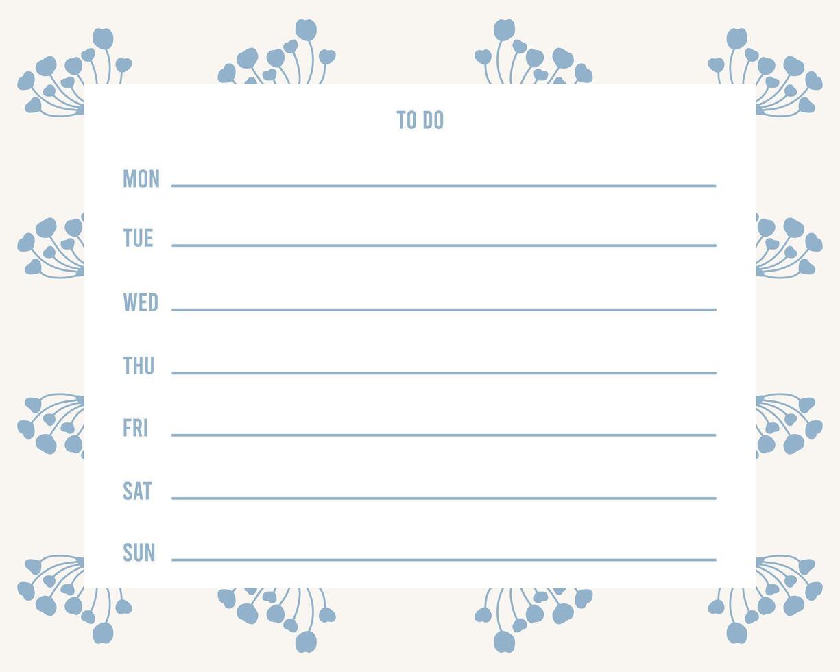 semanal o diario planificador, Nota papel, a hacer lista. organizador y calendario con notas y a hacer lista. vector