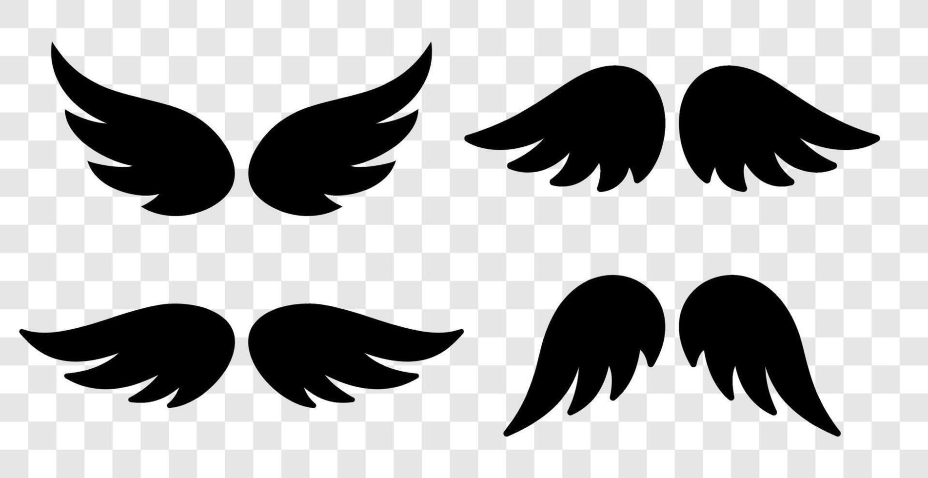 wings for flying in black vector