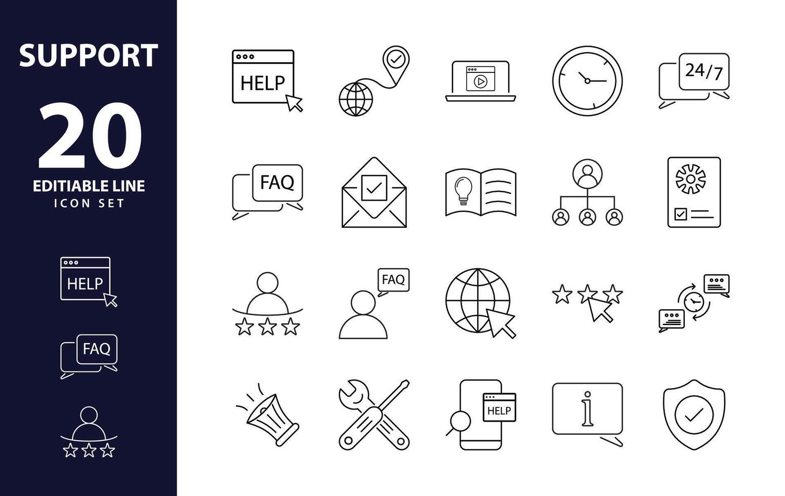 customer Support Pixel perfect icons. vector
