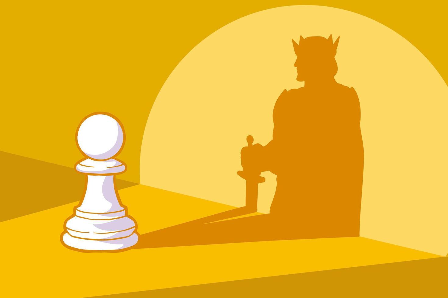 vector ilustración de ajedrez y Rey sombra