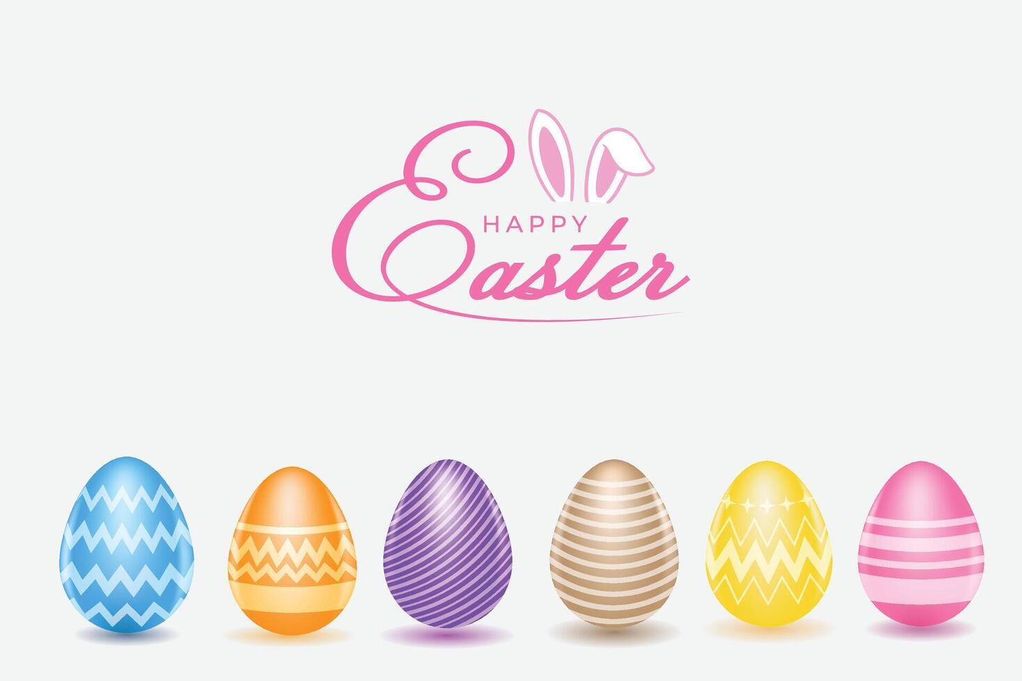 Happy Easter greeting card poster and template with watercolor egg vector