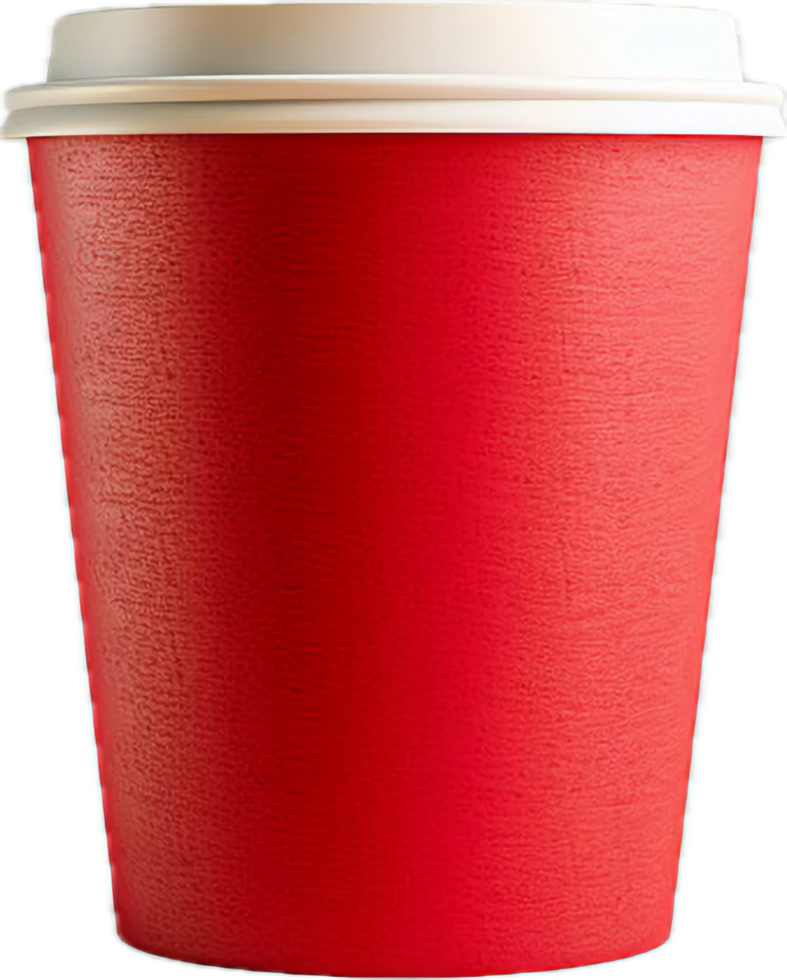 AI generated Red Disposable Coffee Cup png