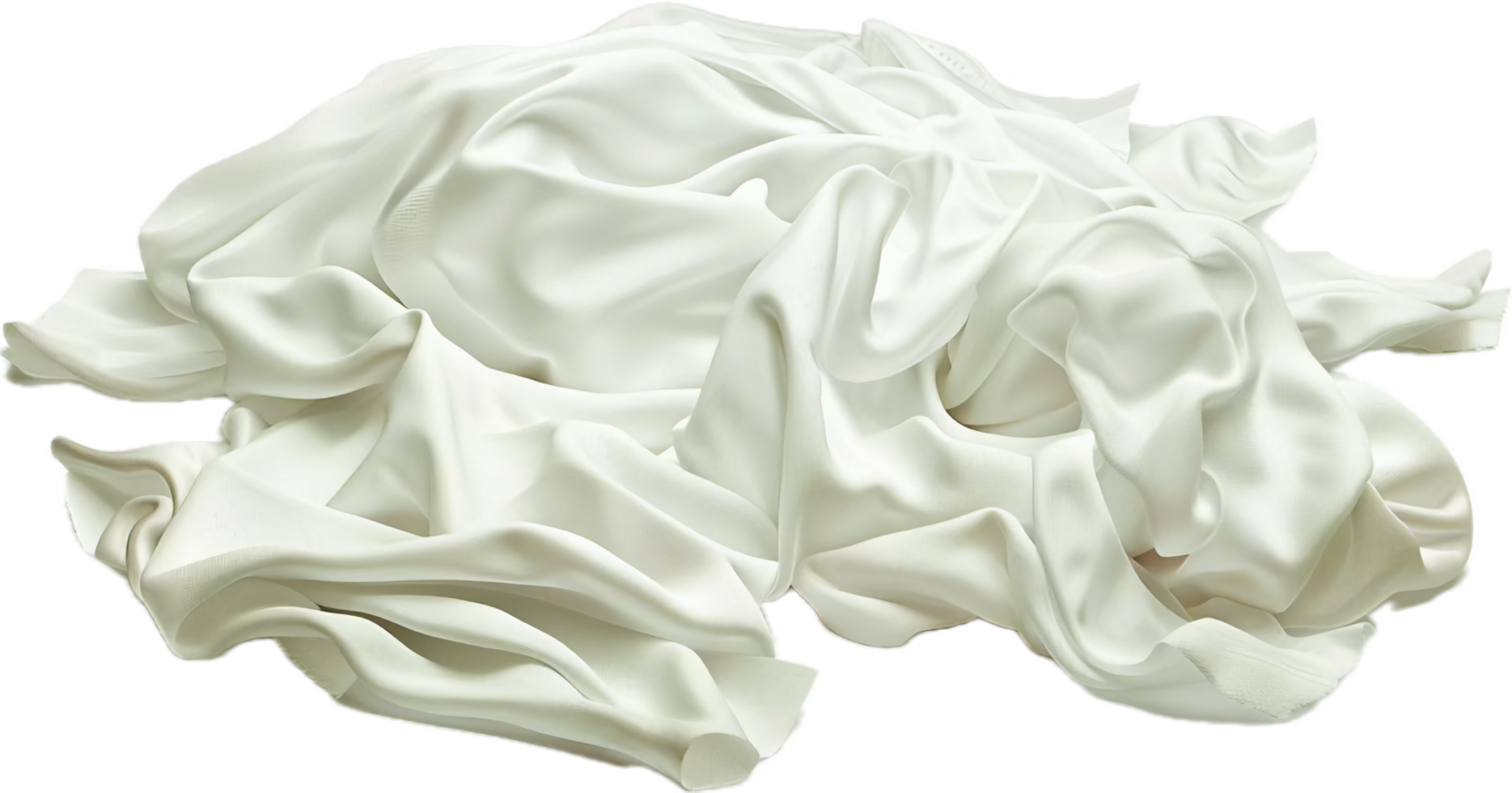 ai généré élégant blanc satin en tissu drapé png